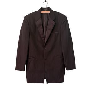 Men's Retro Andrew Fezza 40L Black Tuxedo Jacket with Collar & Satin Trim